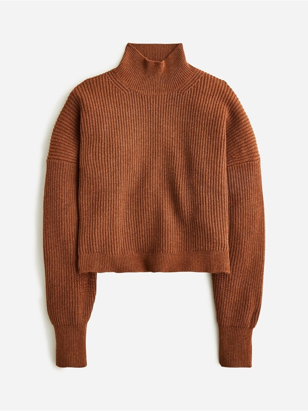 J Creww Ribbed turtleneck mock neck sweater in stretch yarn